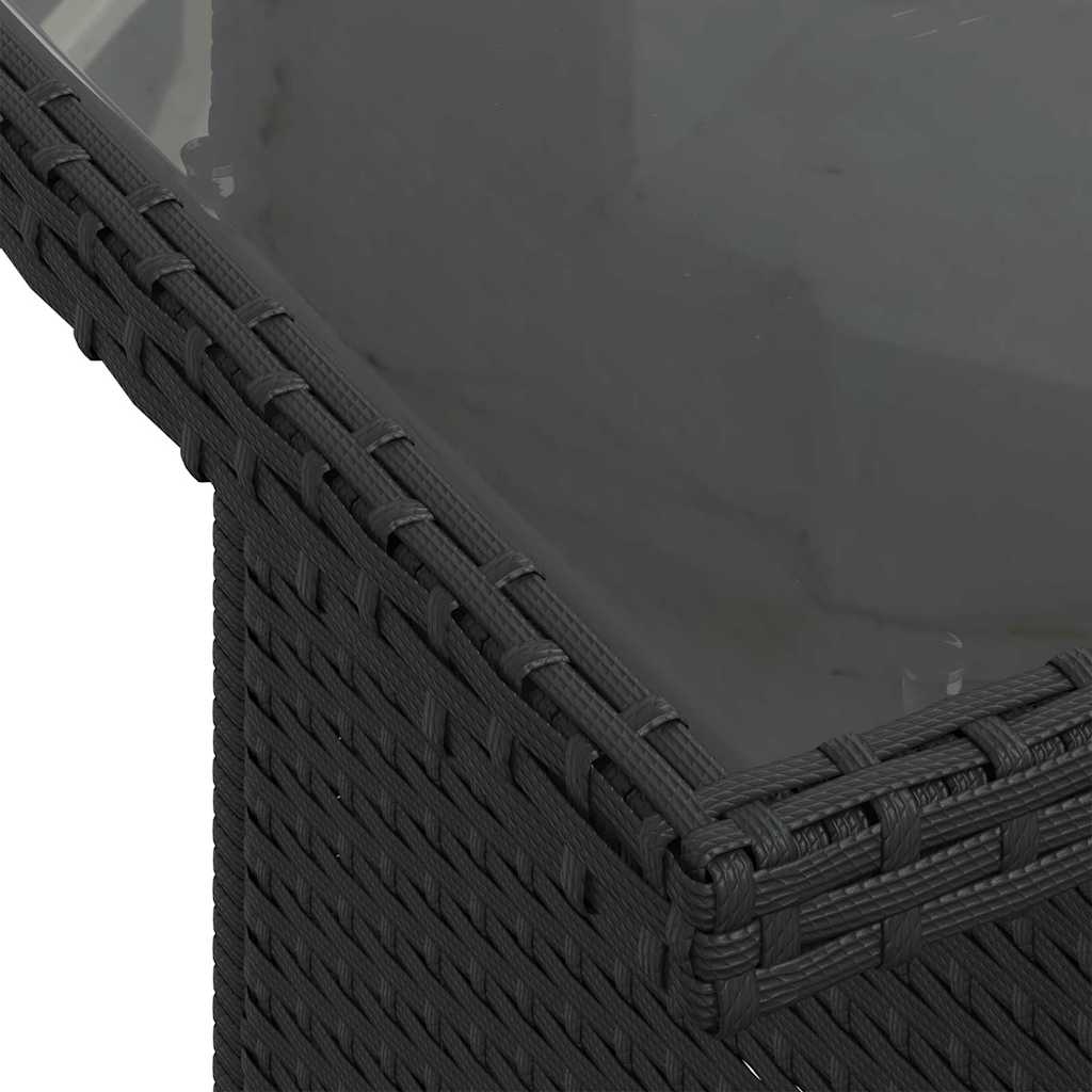 Garten-Sofa-Set mit Kissen mit Speicher 9 pcs Schwarz und Creme